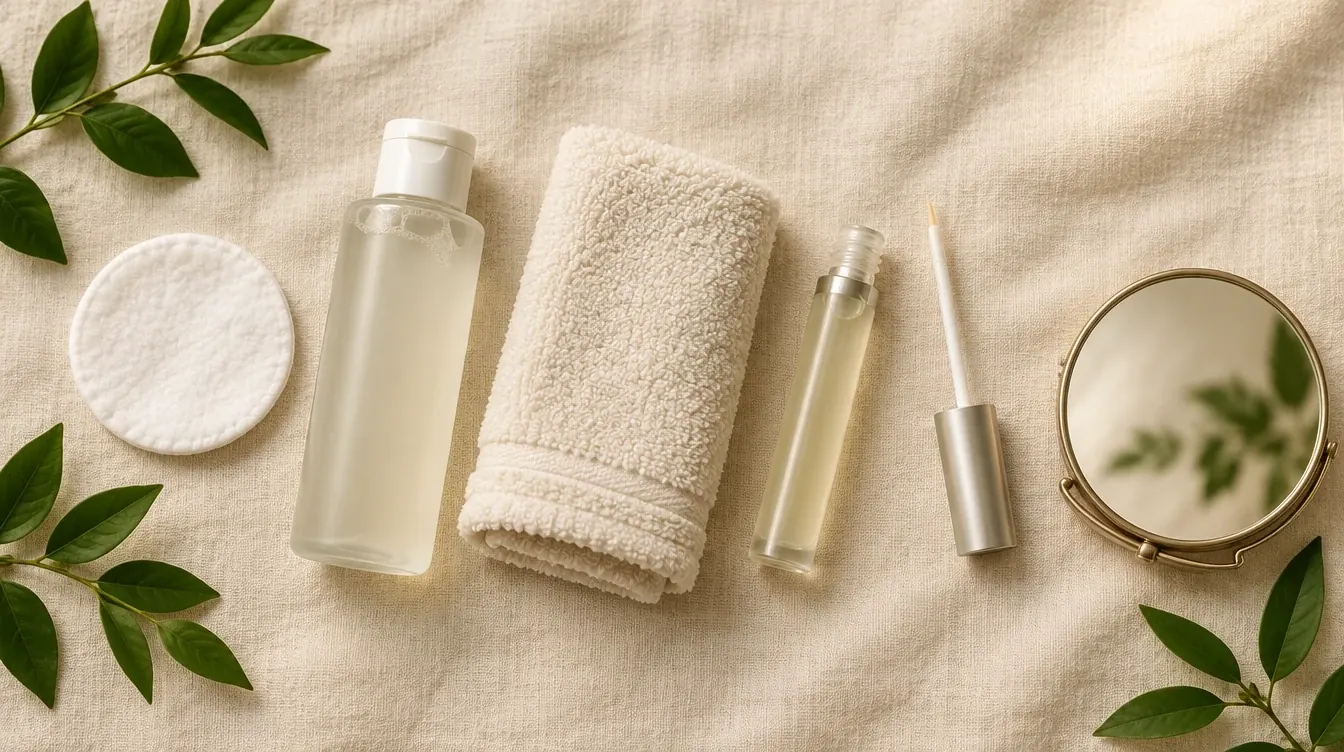 Abendroutine Schritt für Schritt: Reinigung, Handtuch, Wimpernserum und Spiegel