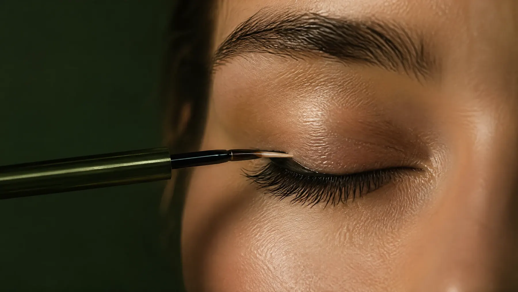 Feiner Serum-Applikator am oberen Wimpernband