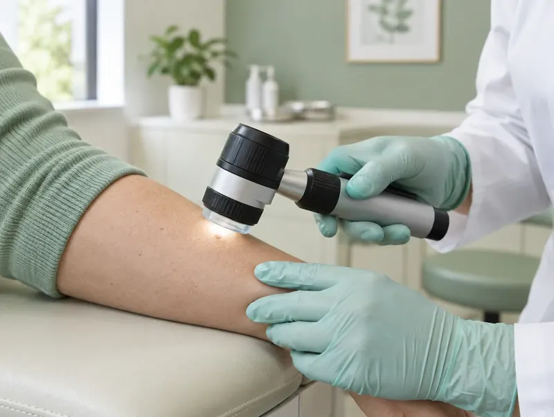 Dermatologische Untersuchung mit Dermatoskop